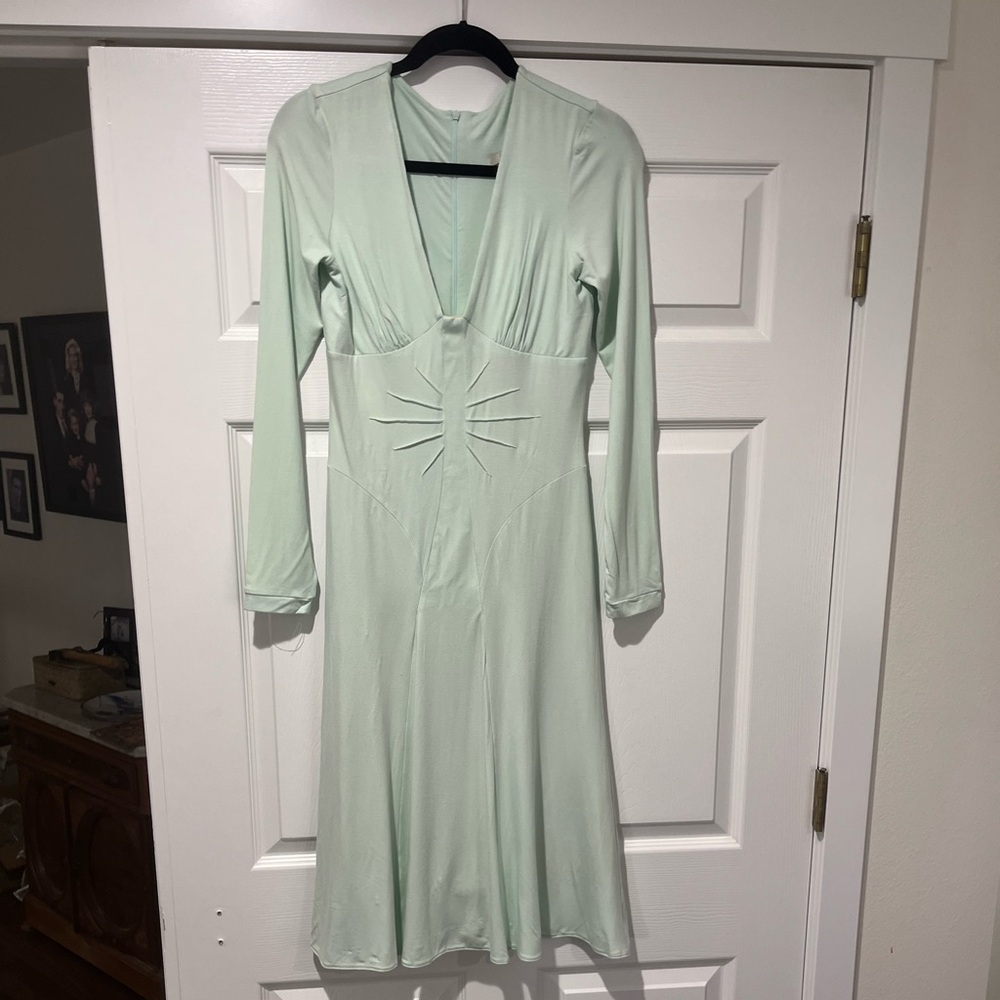 Elegant Mint Long Sleeve Dress